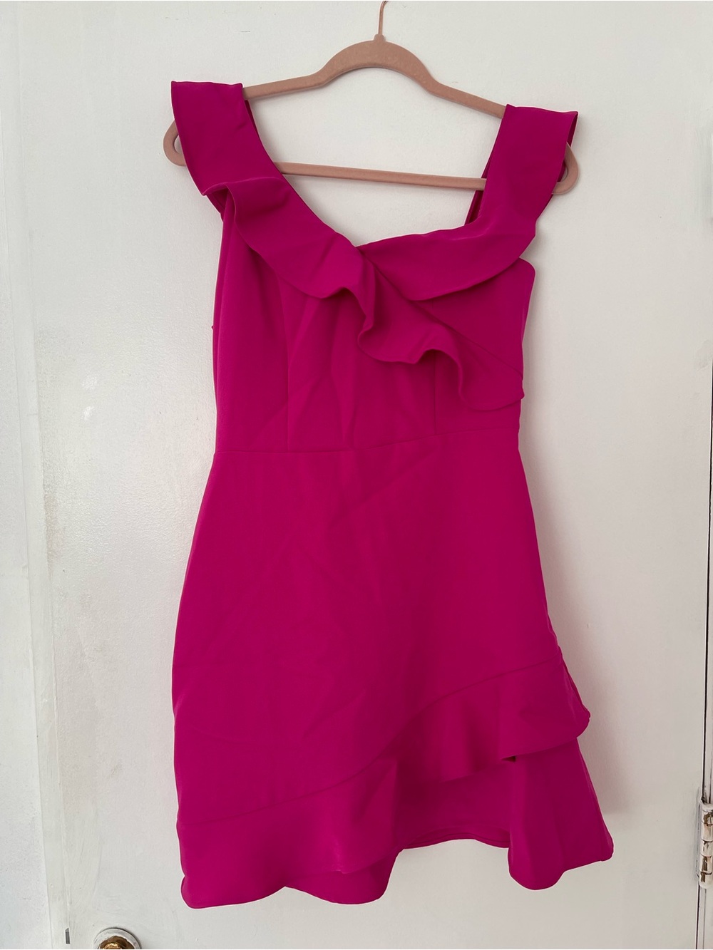 Express Magenta Ruffle Mini Dress